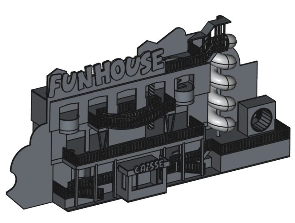 Fun-House – 3D-gedrucktes Modell im Maßstab H0